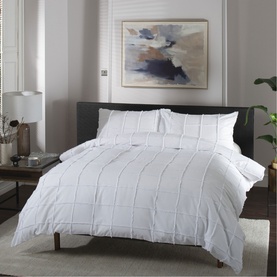 Square Up Duvet Set White