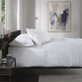 Square Up Duvet Set White