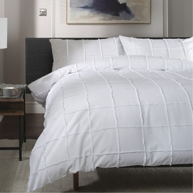 Square Up Duvet Set White