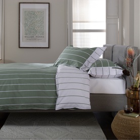 Pinstripe Duvet Set Sage