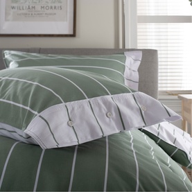 Pinstripe Duvet Set Sage