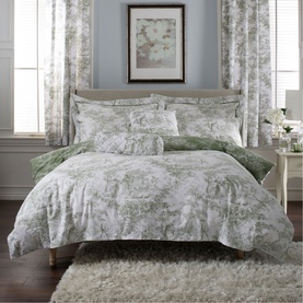 Toile De Jouy Duvet Cover Sage