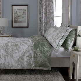 Toile De Jouy Duvet Cover Sage