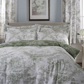 Toile De Jouy Duvet Cover Sage