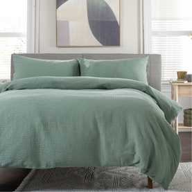 Tilly Texture Duvet Set Green