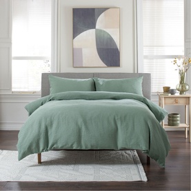 Tilly Texture Duvet Set Green