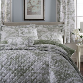 Toile De Jouy Throw Sage