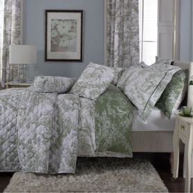 Toile De Jouy Throw Sage