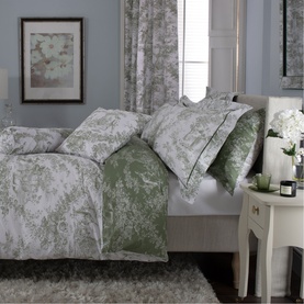 Toile De Jouy Oxford Pillowcase Pair Sage