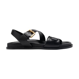 Asymmetric Buckle Flat Sandals