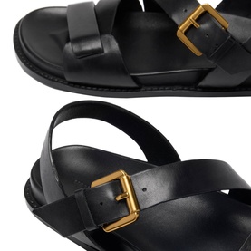 Asymmetric Buckle Flat Sandals