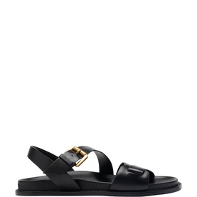 Asymmetric Buckle Flat Sandals