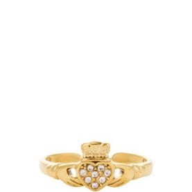 April Heart Crown Claddagh Birthstone Ring