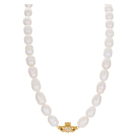 Heart Crown Claddagh Pearl Necklace