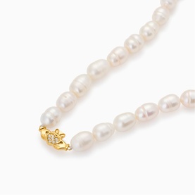 Heart Crown Claddagh Pearl Necklace