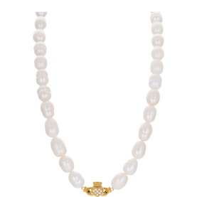 Heart Crown Claddagh Pearl Necklace