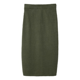 Linen Contrast Pocket Knitted Skirt