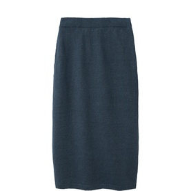Linen Contrast Pocket Knitted Skirt