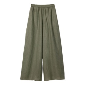 Linen Wide-Leg Palazzo Trousers