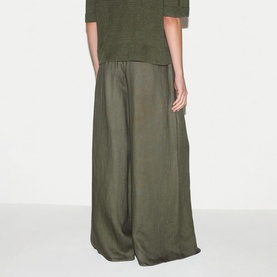 Linen Wide-Leg Palazzo Trousers