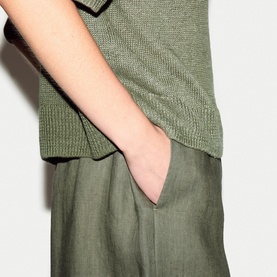 Linen Wide-Leg Palazzo Trousers