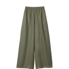 Linen Wide-Leg Palazzo Trousers
