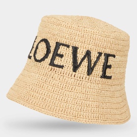 Raffia Logo Bucket Hat