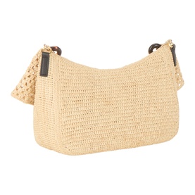 Ola Raffia Crochet Medium Shoulder Bag