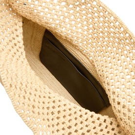 Ola Raffia Crochet Medium Shoulder Bag