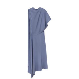 Naomi Satin Asymmetric Flared Dress