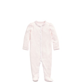 Pony Logo Floral Trim Footed Coverall