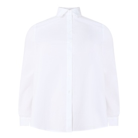 Persona Bianco Solid Shirt in Optical White, point collar, long sleeves, buttoned cuffs, front placket fastening and curved hem