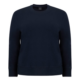 Persona Midnight Blue cotton-elastane crew neck sweatshirt with long sleeves and ribbed cuffs and hem