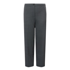 Persona black and white houndstooth straight-leg trousers with elasticated waistband and cropped length