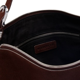 Buckle Detail Suede Shoulder Bag