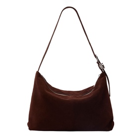Buckle Detail Suede Shoulder Bag