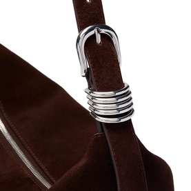 Buckle Detail Suede Shoulder Bag