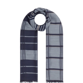 Check Cashmere-Silk Scarf