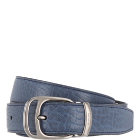 Logo Croc-Embossed Leather Belt