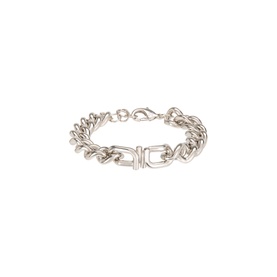 Salvatore Ferragamo silver brass curb chain bracelet with Gancini buckle detail and lobster clasp fastening
