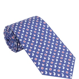 Rabbit Print Silk Tie