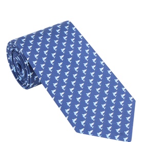 Shark Print Silk Tie