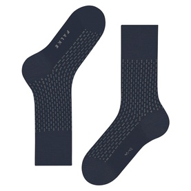 Falke Space Blue men's socks with tonal micro-pattern detail, shown as a flat lay pair, mid-calf length