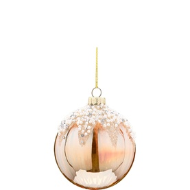 Pearl Snow-Cap Glass Ball Tree Decoration 8cm