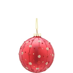 Glitter Dot Glass Ball Tree Decoration 8cm