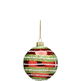 Glitter Glass Ball Tree Decoration 8cm