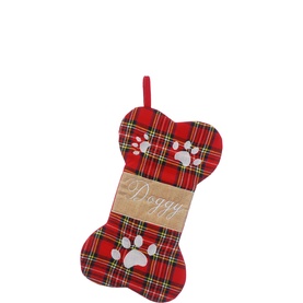 Plaid Bone Shaped Stocking