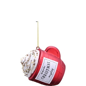 Whipped Cream Glass Cup Tree Decoration 8cm