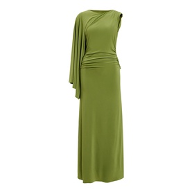 Fleur Cape Shoulder Flared Dress