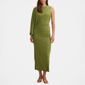 Fleur Cape Shoulder Flared Dress